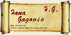 Hana Gagović vizit kartica